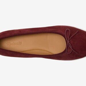 Madewell April Reddish Suede Bow Ballet Flat Women's Size 9.5 NEW